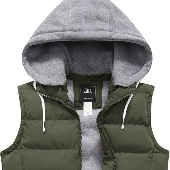 NWOT ZShow Women's Outerwear Vest Hooded Puffer Vest Padded Winter Vest Jacket - Picture 1 of 16